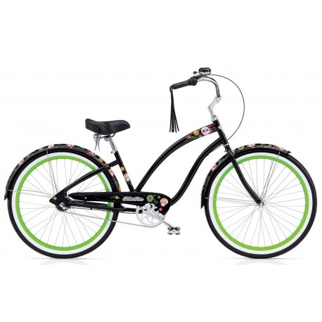 Modelo 167146 BICICLETA R.26 ELECTRA SUGAR SKULL CRUSIER 3 VELOCIDADES - Envío Gratuito