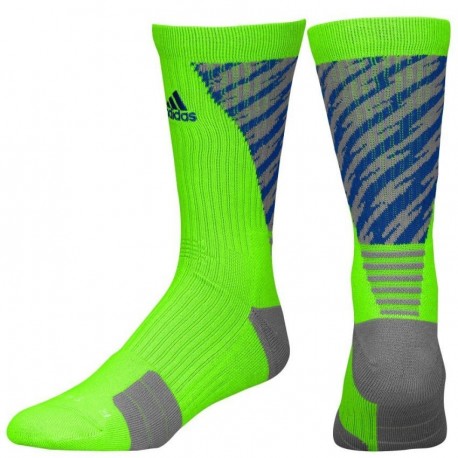 Calcetas para Basketball Adidas Traxion Shockwave Crew para Caballero - Verde + Azul - Envío Gratuito