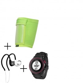 Reloj Deportivo Garmin Forerunner 225-Negro con Rojo + audifonos Warrior y porta celular NXE - Envío Gratuito