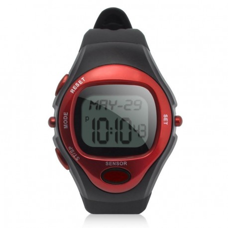 Reloj Deportivo Con Medidor De Pulso Y De Calorias-Rojo - Envío Gratuito