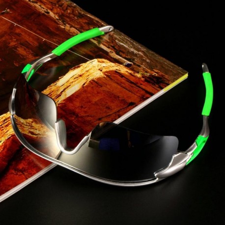 Deporte al aire libre Ciclismo de bicicletas en las gafas de sol de Eyewear UV400 gafas de lente Plata Silver lente reflectante 