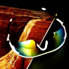 Deporte Ciclismo de bicicletas Bike Riding UV400 de protección Gafas de sol Gafas Goggle Amarillo negro lente reflexiva - Envío 