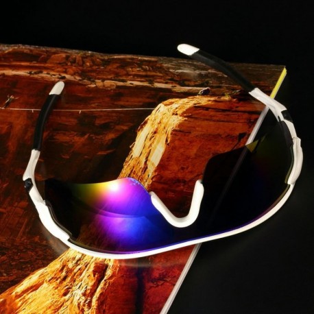 Deporte Ciclismo de bicicletas Bike Riding UV400 de protección Gafas de sol Gafas Goggle Marco azul lentes reflectantes - Envío 