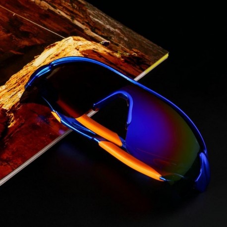 Deporte Ciclismo de bicicletas Bike Riding UV400 de protección Gafas de sol Gafas Goggle Lentes reflectantes azules - Envío Grat