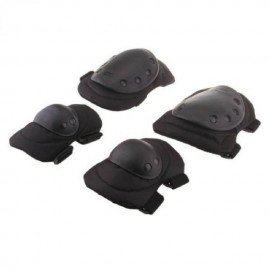 Elenxs Seguridad 4 Deportes Rodilla Codo protector protector del cojín Gear Nylon Negro - Envío Gratuito