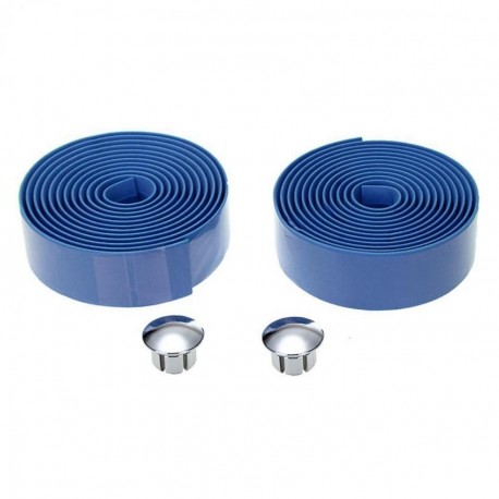 2x Ciclismo de Ruta Bike Deportes manillar de la bicicleta de la cinta del abrigo azul con enchufes - Envío Gratuito