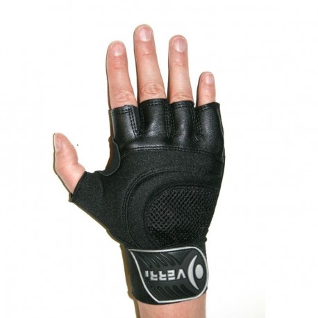 Guantes para Pesas con Muñequera Sintética-Negro - Envío Gratuito