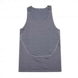 Los hombres transpirable Quick-Dry apretada formación deportiva Chaleco (gris oscuro) - Envío Gratuito