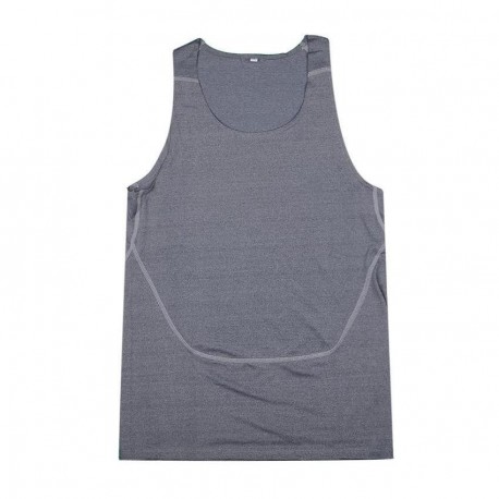 Los hombres transpirable Quick-Dry apretada formación deportiva Chaleco (gris oscuro) - Envío Gratuito