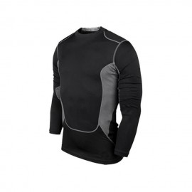 Los hombres de PRO gimnasio Fitness Entrenamiento Deportivo Marcha de secado rápido manga larga T-shirt (negro) - Envío Gratuito