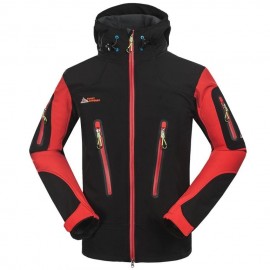 Moda Hombres aire libre transpirable Abrigos Fleece forrado Deportes Chaqueta Rojo - Envío Gratuito