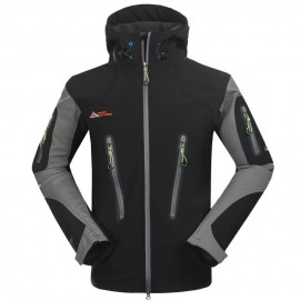 Moda Hombres aire libre transpirable Abrigos Fleece forrado Deportes Chaqueta Gris - Envío Gratuito