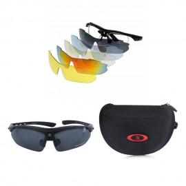 Deportes al aire libre bicicleta ciclismo gafas polarizaron gafas de sol 5 lentes reemplazables UV400 Unisex - Envío Gratuito