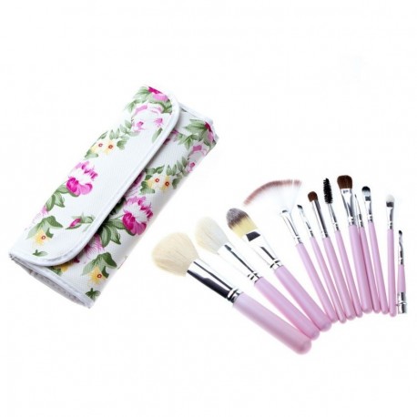 Set 12 Brochas Profesionales Para Maquillaje Florales.. - Envío Gratuito