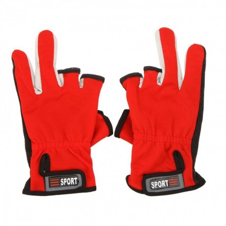 Deportes al aire libre Ajustable transpirable antideslizante Low-Cut 3 dedos Guantes Pesca - Envío Gratuito