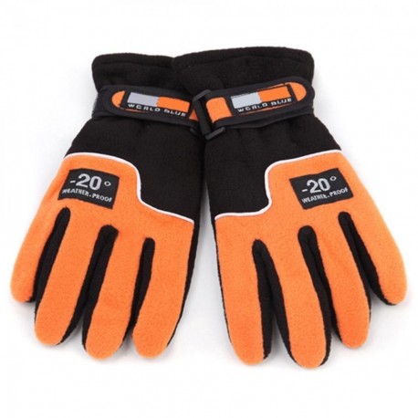 Par Guantes Talla Única Naranja Negro para Mujer Chica Invierno Deportivo Xmas Christmas la Navidad - Envío Gratuito