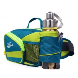 Multifuncional Botella de agua deportes al aire libre a caballo para correr en la cintura de Nylon resistente al agua (azul) - E