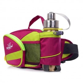 Multifuncional Botella de agua deportes al aire libre a caballo para correr en la cintura de Nylon resistente al agua (rojo) - E