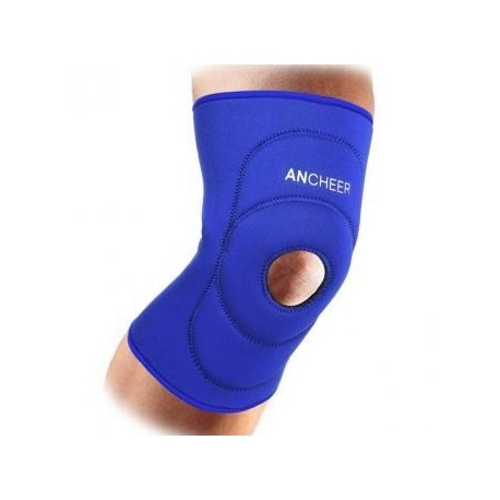 Durable Prácticamente elástico transpirable neopreno Deporte Soporte Rodilla Azul/Negro - Envío Gratuito