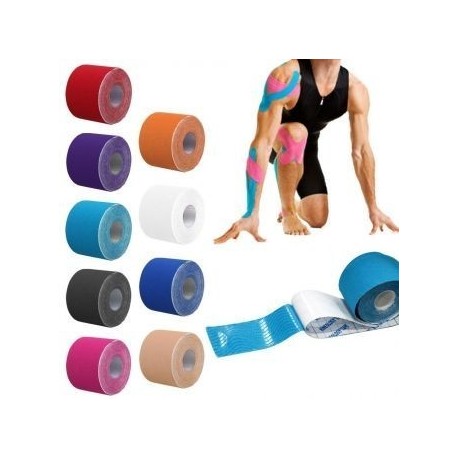 Cinta Kinesiologica para vendaje neuromuscular 5cm x 5mts. Color Negro - Envío Gratuito