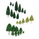 27pcs Mini Tree Set Scenery Architectural Landscape Model Trees