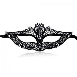 ELENXS Sexy Dance Halloween Face Lace Cutout Mask NO2 (Black) - Envío Gratuito