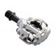 Pedales de MTB Shimano PD-M540 SPD Plata con placas - Envío Gratuito